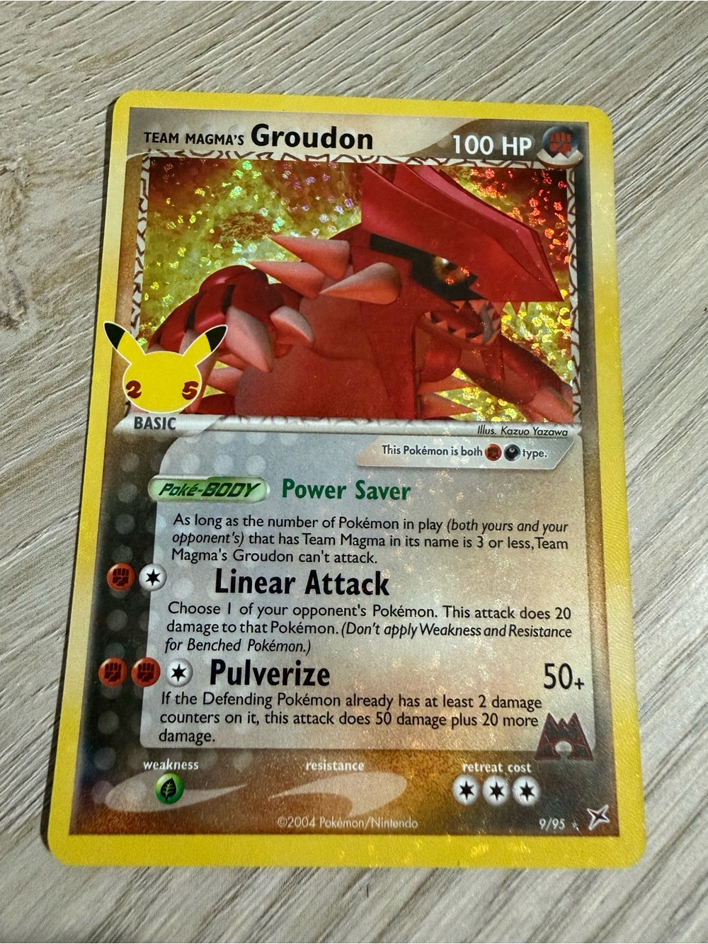 Team Magma's Groudon Pokemon Card 9/95